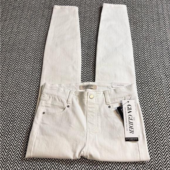 Liverpool The Gia Glider Ankle Skinny Jeans In White | Pull On Jeans | Sz 25 - Picture 1 of 7